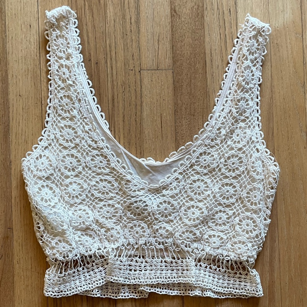 Love Culture Crochet Crop Tank Top M/L